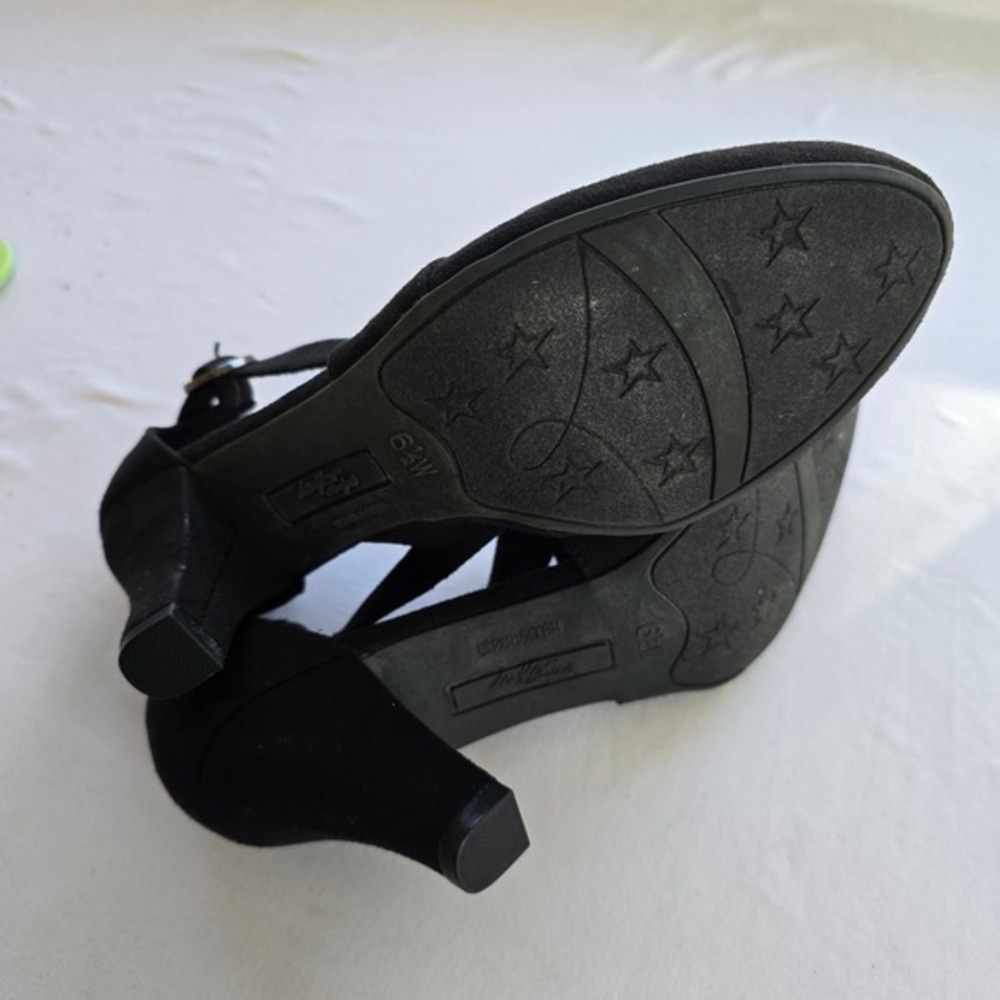 🆕️ Dexflex Comfort Black Suede Ankle Strap Women's Size 6.5 Block Heel Pumps - Picture 11 of 16